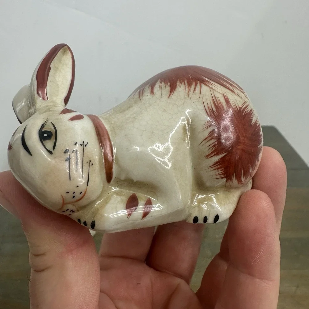Lot Of 3 Staffordshire Style Bunny Rabbit Small Porcelain Figurine 3-4